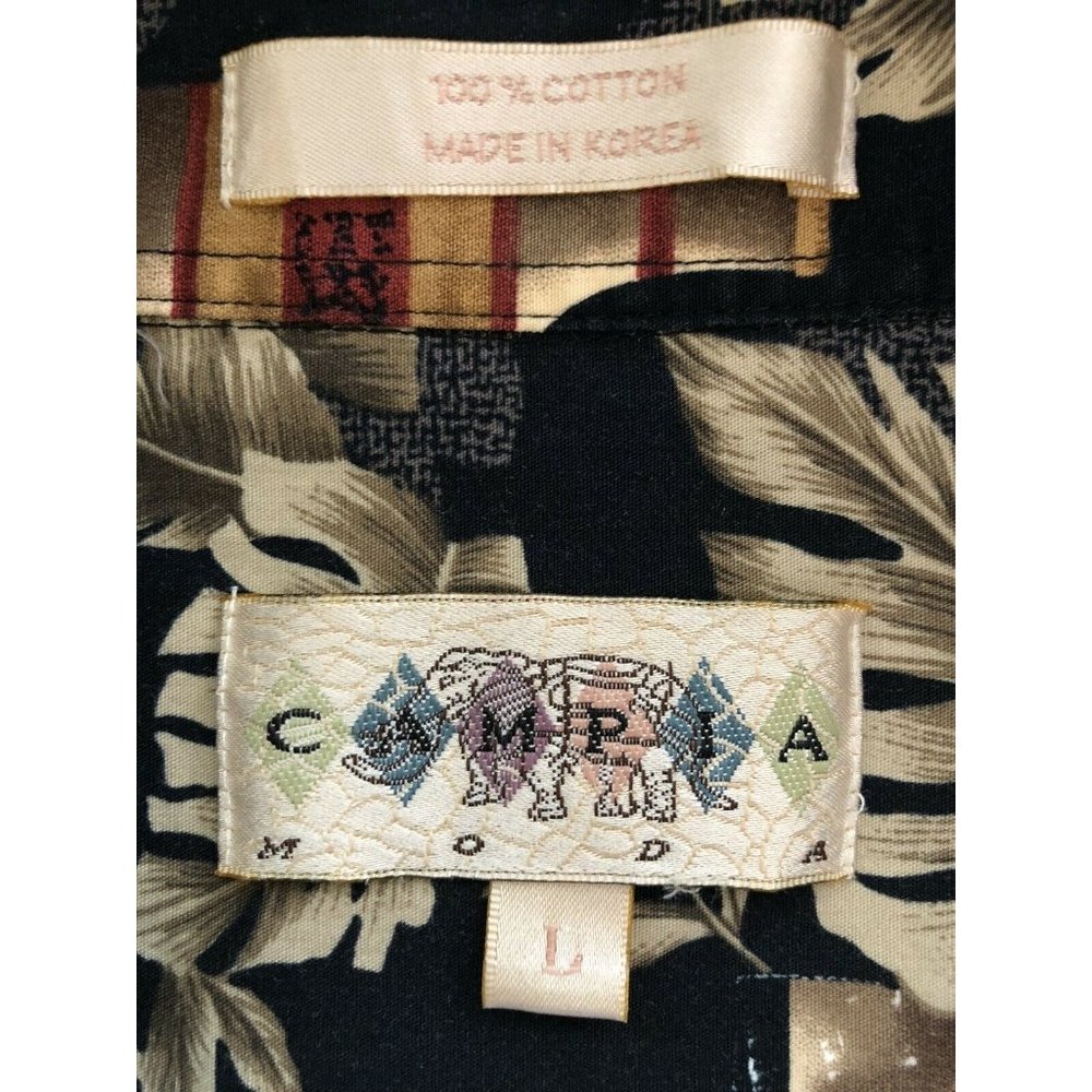 Campia Moda Mens Hawaiian Camp Shirt Black Beer - Picture 6 of 6